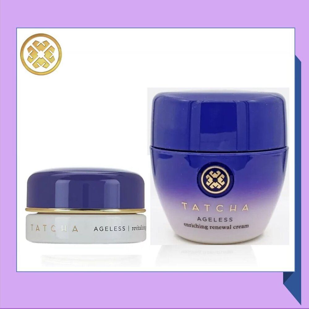 Tatcha Ageless Enriching Renewal Cream 1.86oz & Eye Cream 0.5oz Bundle New